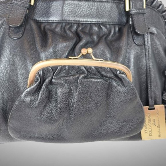 Stunning Dolce & Gabbana Ms Curly Black Leather Large Hobo Handbag - Picture 3 of 16